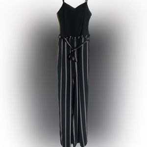 Honor and Rosie Sleeveless V-Neck Mix Stripe Tank Jumpsuit